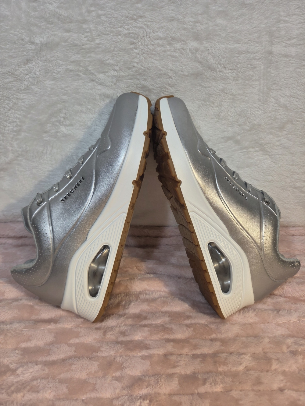 Skechers Silver Metallic Women’s Athletic Sneakers - Picture 7 of 8